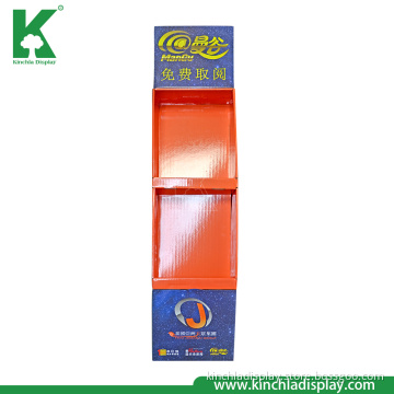 Book Magazine Shop Cardboard Point of Purchase Floor Display Stands